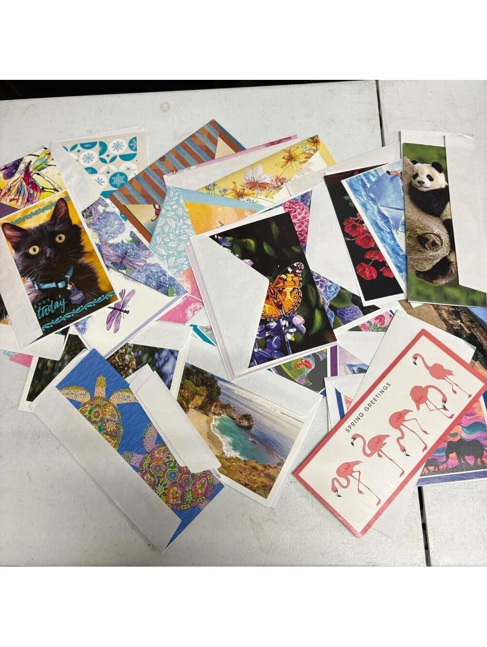 Assorted Greeting Cards Lot with Envelopes Animals Nature Birthday Spring